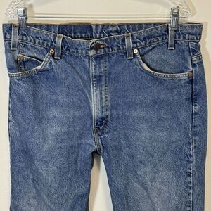 Vtg Levis 505 USA Straight Leg Blue‎ Jeans Mens Tag 38x32 Western Cowboy (38x29)